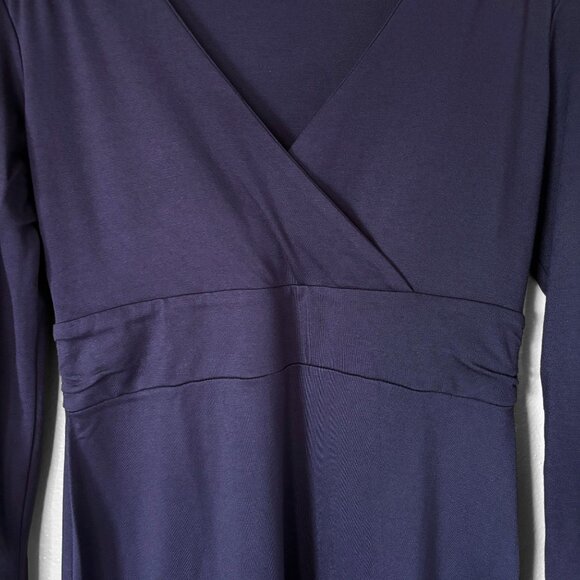 Eddie Bauer Faux Wrap Long Sleeve Purple Dress Womens Small Travel Comfycore - Picture 5 of 12